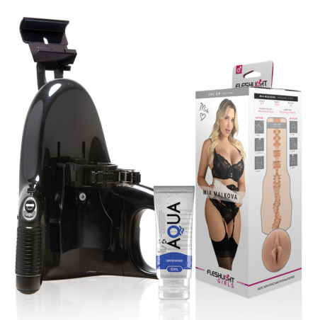 FLESHLIGHT - MIA MALKOVA VAGINA LVL UP + LANCIO UNIVERSALE + LUBRIFICANTE AQUA QUALITÀ 50 ML