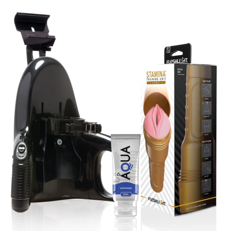 FLESHLIGHT - UNIT DI ALLENAMENTO PINK LADY STAMINA + LANCIO UNIVERSALE + LUBRIFICANTE AQUA QUALITÀ 50 ML