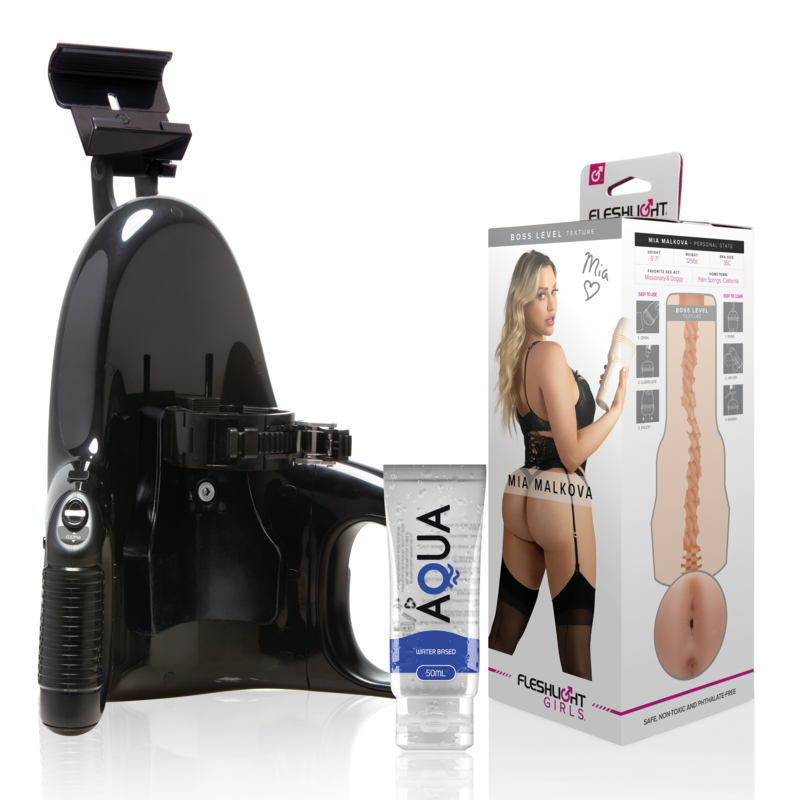 FLESHLIGHT - MIA MALKOVA BOSS LEVEL + LANCIO UNIVERSALE + LUBRIFICANTE AQUA QUALITÀ 50 ML