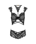 LIVCO CORSETTI FASHION - PALMENOM LC 90614 REGGISENO + SLIP NERO L/XL