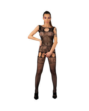 LIVCO CORSETTI FASHION - AMBROISE LC 17352 BODYSTOCKING CROTCHLESS NERO TAGLIA UNICA