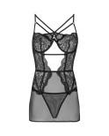 LIVCO CORSETTI FASHION - BARIRIN LC 90633 CAMICIA + PANTY NERO L/XL