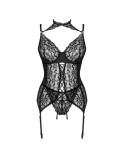 LIVCO CORSETTI FASHION - GIELLANDRA FOR THE SENSES COLLEZIONE CORSETTO + PANTY NERO L/XL