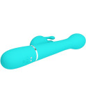 PRETTY LOVE - VIBRATORE DEJON RABBIT 3 IN 1 MULTIFUNZIONE VERDE ACQUA