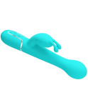 PRETTY LOVE - VIBRATORE DEJON RABBIT 3 IN 1 MULTIFUNZIONE VERDE ACQUA