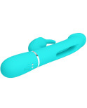 PRETTY LOVE - VIBRATORE DEJON RABBIT 3 IN 1 MULTIFUNZIONE VERDE ACQUA