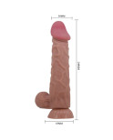 PRETTY LOVE - DILDO REALISTICO SLIDING SKIN SERIES CON VENTOSA SCORREVOLE DELLA PELLE MARRONE 24 CM