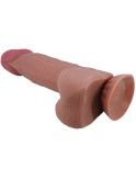 PRETTY LOVE - DILDO REALISTICO SERIE SLIDING SKIN CON VENTOSA SCORREVOLE IN PELLE MARRONE 21,8 CM