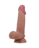 PRETTY LOVE - DILDO REALISTICO SERIE SLIDING SKIN CON VENTOSA SCORREVOLE IN PELLE MARRONE 19,4 CM