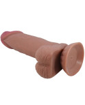 PRETTY LOVE - DILDO REALISTICO SERIE SLIDING SKIN CON VENTOSA SCORREVOLE IN PELLE MARRONE 19,4 CM