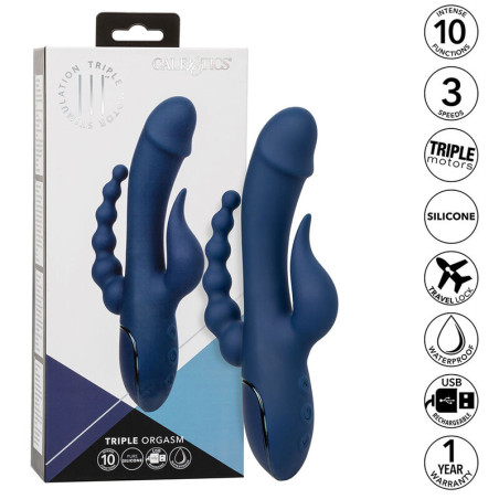 CALIFORNIA EXOTICS - VIBRATORE TRIPLO ORGASMO BLU