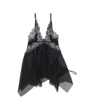 SUBBLIME - BABYDOLL IN TESSUTO TULLE PIZZO SUL PETTO L/XL