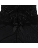 SUBBLIME - BABYDOLL TULLE CON DETTAGLI PIZZO E FIORI NERO L/XL