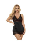 SUBBLIME - BABYDOLL CON PETTO STAMPA FLOREALE NERO L/XL