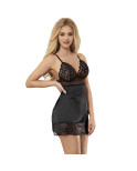 SUBBLIME - BABYDOLL CON PETTO STAMPA FLOREALE NERO L/XL