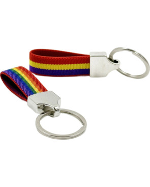 PRIDE - ELASTIC FABRIC KEY RING WITH FLAG