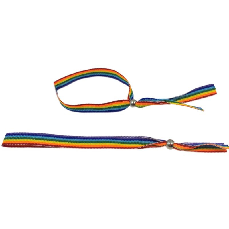 PRIDE - BRACCIALE A SFERA IN ARGENTO CON BANDIERA LGBT