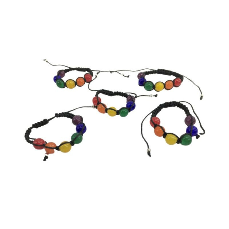 PRIDE - BRACCIALE A SFERA GRANDE CON BANDIERA LGBT