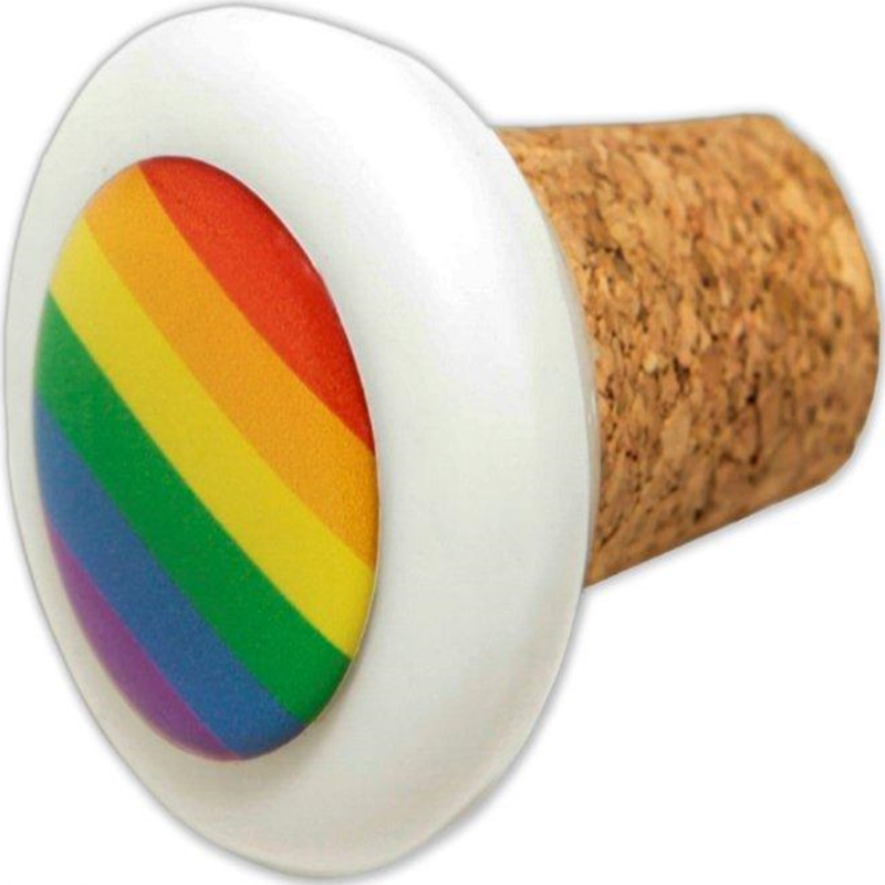 PRIDE - ROUND CORK CERAMIC STOPPER WITH LGBT FLAG