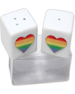 PRIDE - SALIERA E PEPE IN CERAMICA CON BANDIERA LGBT