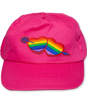 PRIDE - CAPPELLINO FUSCIA CON IL CUORE LGBT