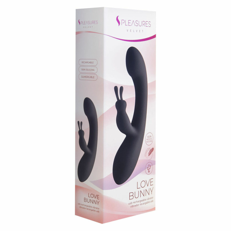 Vibratore Coniglio S Pleasures Nero Rosa (18,7 x 3,5 cm)