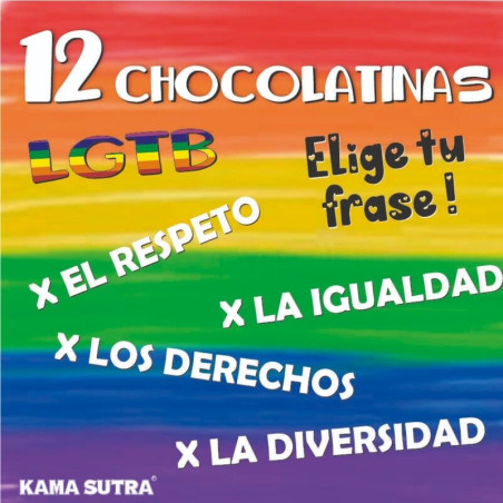 PRIDE - SCATOLA DA 12 BARRETTE DI CIOCCOLATO CON LA BANDIERA LGBT