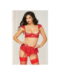 Set di Lingerie Seven Til Midnight Rosso (3 pcs)