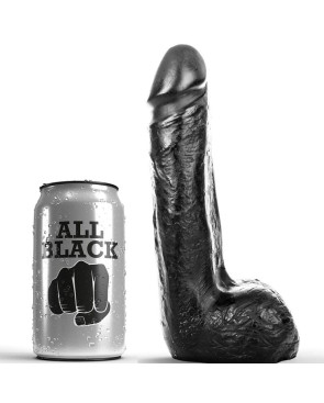 ALL BLACK - DILDO REALISTICO NERO MORBIDO 20 CM