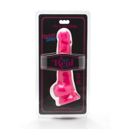 GET REAL - HAPPY DICKS 19 CM CON SFERE ROSA