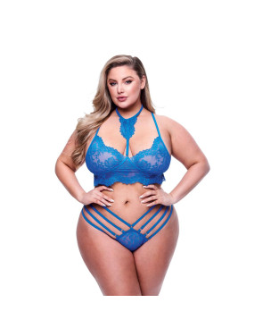 Set di Lingerie Baci Lingerie Bra & Panty Azzurro (Queen)