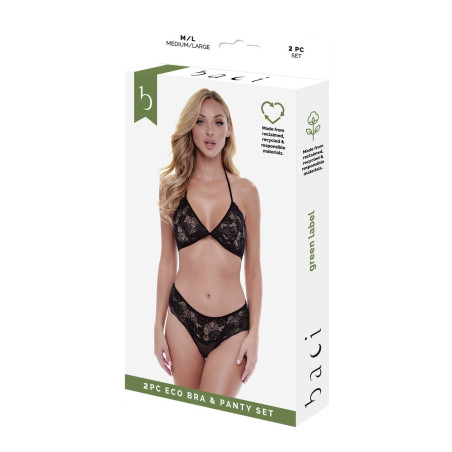 Set di Lingerie Baci Lingerie Bra & Panty Nero (M/L)