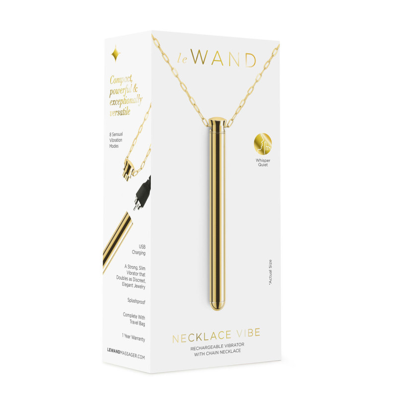 Vibratore Mini Le Wand Necklace Ciondolo Dorato