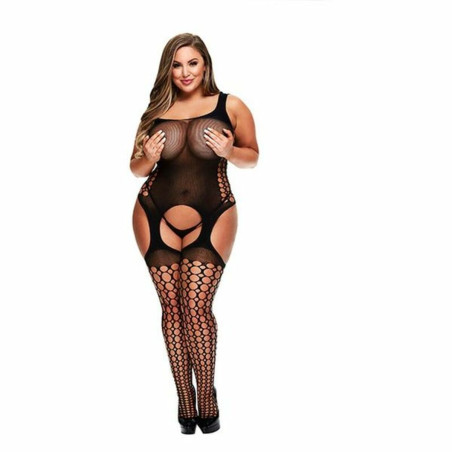 Body senza Cuciture Suspender Taglia Grande Baci Lingerie 00421 (XL)