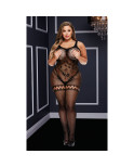 Body di Pizzo Jaquard Lace Suspender Taglia Grande Baci Lingerie 00186 (Queen)