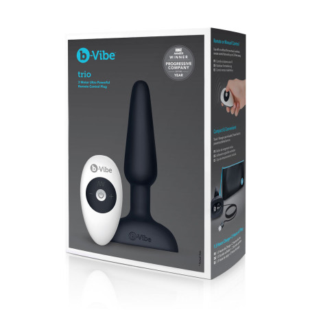 Butt Plug con Telecomando Trio Nero B-Vibe 05882610000 Nero