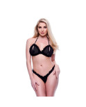 Set di Lingerie Baci Lingerie Crotchless G- Nero 2 Pezzi (M/L)