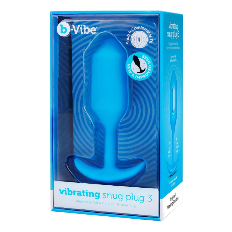 Plug Anale B-Vibe Vibrating Snug 3 Azzurro (3,7 x 13,8 x 1 cm)