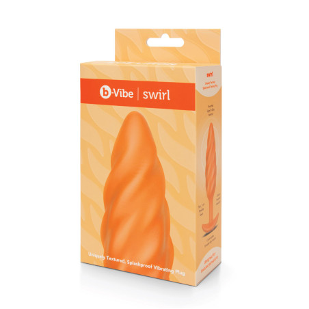 Butt Plug Vibrante B-Vibe Swirl Texture Arancio