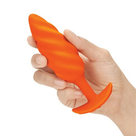 Butt Plug Vibrante B-Vibe Swirl Texture Arancio