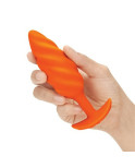 Butt Plug Vibrante B-Vibe Swirl Texture Arancio