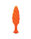 Butt Plug Vibrante B-Vibe Swirl Texture Arancio