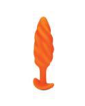 Butt Plug Vibrante B-Vibe Swirl Texture Arancio