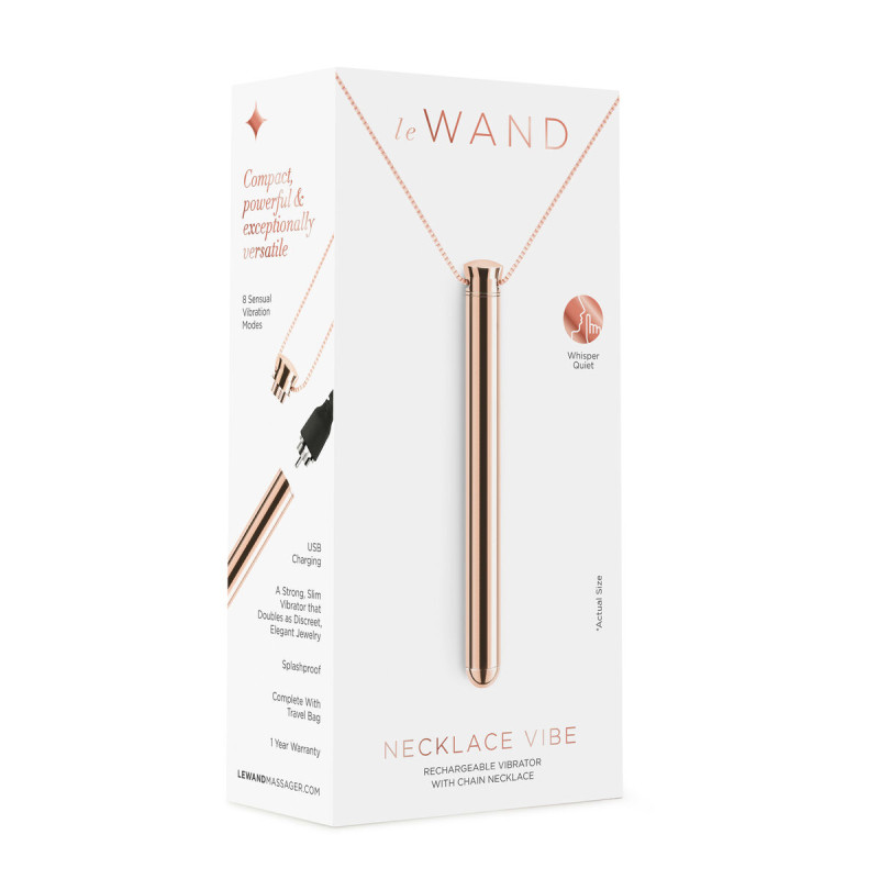 Vibratore Mini Le Wand Necklace Ciondolo Oro Rosa