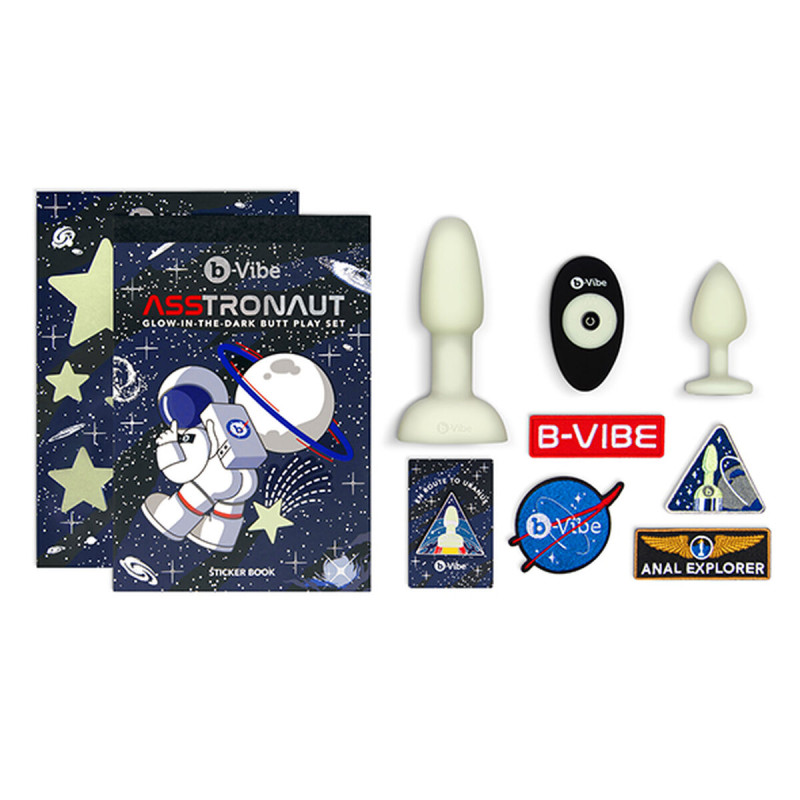 Kit Piacere Grande Anal Training B-Vibe ASStronaut Glow-in-the-Dark Verde