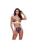 Set di Lingerie con Pizzo Baci Lingerie Floral & Lace Grigio (M/L)