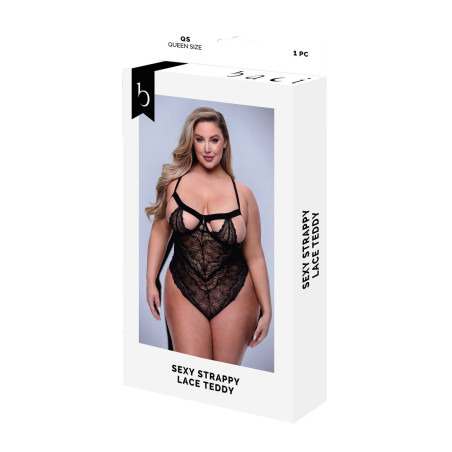 Body Baci Lingerie Sexy Strappy Lace Nero Queen