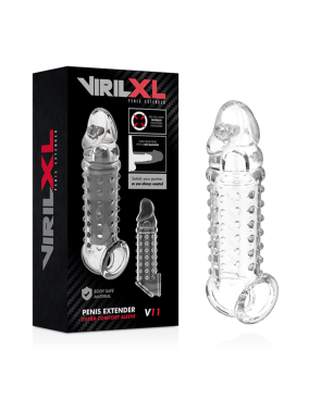 VIRILXL - ESTENSIONE E GUAINA PER PENE V11 TRASPARENTE