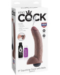 KING COCK - PENE EIACOLATORE MARRONE REALISTICO 22.86 CM