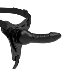 FETISH SUBMISSIVE HARNESS - SILICONE NERO REALISTICO 16 CM